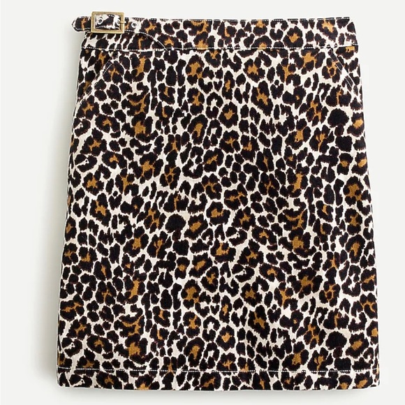 J. Crew Dresses & Skirts - J. Crew Buckle Mini Skirt in Leopard Corduroy